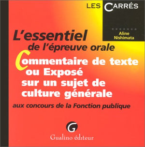 Le commentaire ou l'exposé aux concours de la fonction publique