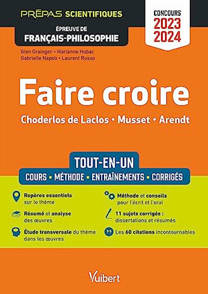 Faire croire, Choderlos de Laclos, Musset, Arendt