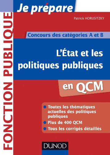 L'Etat et les politiques publiques en QCM - Concours des catégories A et B