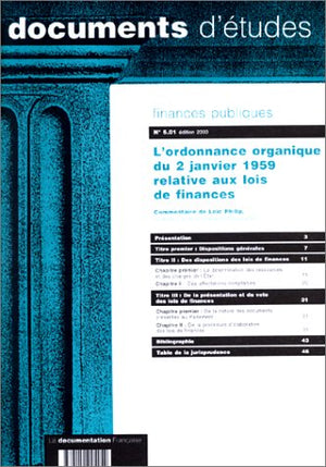 Ordonnance organique du 2 janvier 1959 relative aux lois de finances