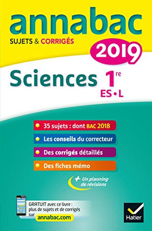 Annales Annabac 2019 Sciences 1re ES, L