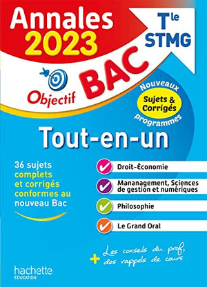 Annales Objectif Bac 2023 - Bac STMG Tout-en-un