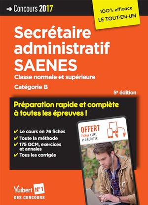 Concours Secrétaire administratif et SAENES - Catégorie B - Préparation rapide et complète à toutes les épreuves