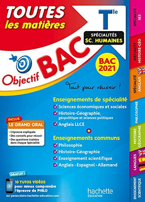 Objectif Bac 2021 Toutes les matières Term Enseignements communs + Spécialités sciences humaines