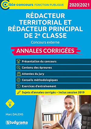 Rédacteur territorial - rédacteur principal de 2e classe - concours externe