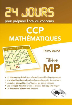 Mathématiques 24 jours pour préparer l'oral du concours CCP filière MP