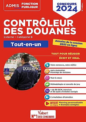 Concours Contrôleur des douanes - Catégorie B - Tout-en-un Branches opérations commerciales, surveillance et administration générale