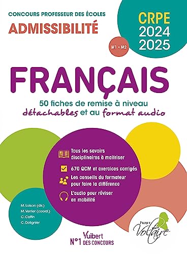 Français - CRPE 2024-2025 - 50 fiches de remise à niveau: Concours Professeur des écoles - Admissibilité - Ecrit