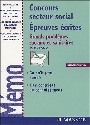 Concours secteur social Epreuves écrites: Grands problèmes sociaux et sanitaires