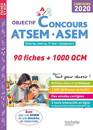 Objectif Concours 2020 ATSEM 90 Fiches 1000 QCM