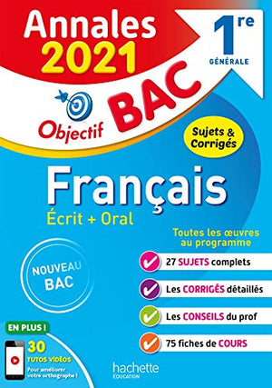 Annales Bac 2021 Français 1ères