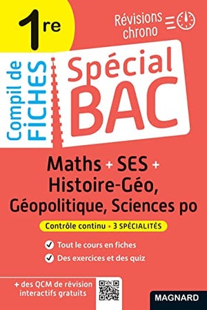 Spécial Bac Compil de Fiches SES-Maths-Histoire-Géo-Géopolitique-Sciences Po 1re Bac 2023