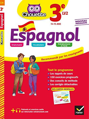 Espagnol 3e - LV2 (niveau A2): cahier d'entraînement et de révision