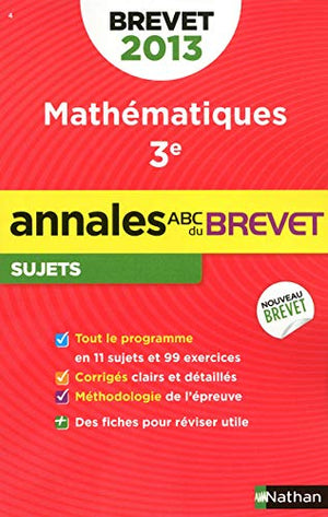 Annales Brevet 2013 Maths Non