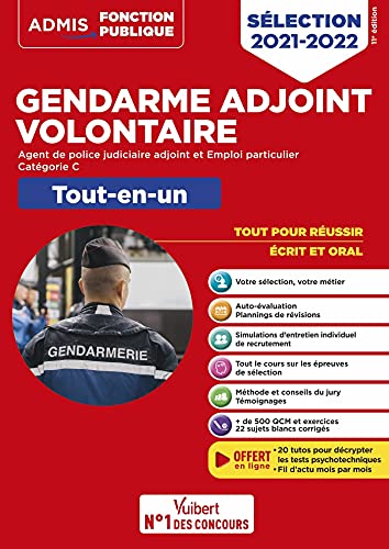 Gendarme adjoint volontaire - GAV APJA et GAV EP - Catégorie C - Tout-en-un - 20 tutos offerts: Épreuves de sélection 2021-2022