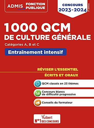 1000 QCM de culture générale: Concours de la fonction publique - Catégories A, B et C