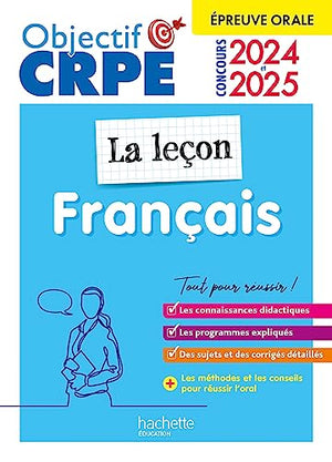 Objectif CRPE 2025 - Français - La leçon - épreuve orale d'admission