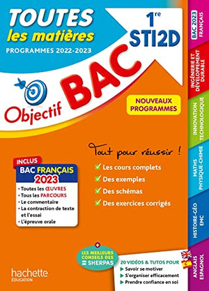 Objectif BAC 2023 - 1re STI2D Toutes les matières