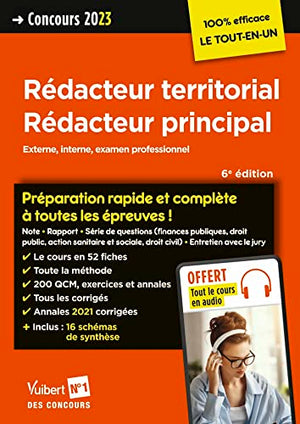 Concours Rédacteur territorial et Rédacteur principal - Catégorie B - Préparation rapide et complète à toutes les épreuves: Concours externe, interne et 3e voie - Concours 2023