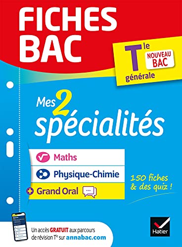 Fiches bac Mes 2 spécialités Tle générale : Maths, Physique-chimie & Grand Oral - Bac 2024: nouveau programme de Terminale