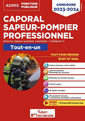 Concours Caporal Sapeur-pompier professionnel - Tout-en-un - Catégorie C: Concours externe et concours externe réservé aux sapeurs-pompiers volontaires (SPV) - Concours 2023-2024