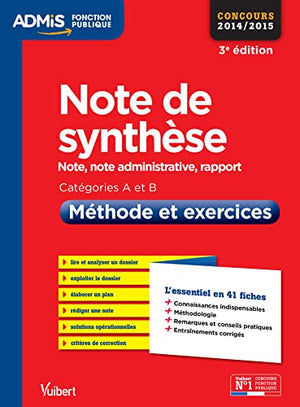 Note de synthèse méthode et exercices 3e edt