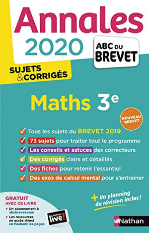 Annales ABC du Brevet 2020 Maths - Corrigé