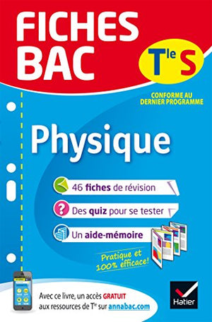 Fiches bac Physique Tle S (enseignement spécifique): fiches de révision Terminale S