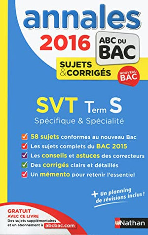 Annales ABC du Bac 2016 SVT Terminale S