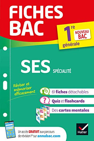 Fiches bac SES 1re générale (spécialité): nouveau programme de Première