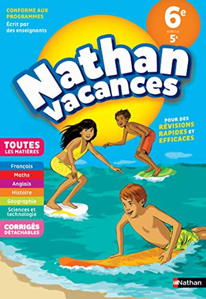 Cahier de vacances 2023 de la 6e vers la 5e