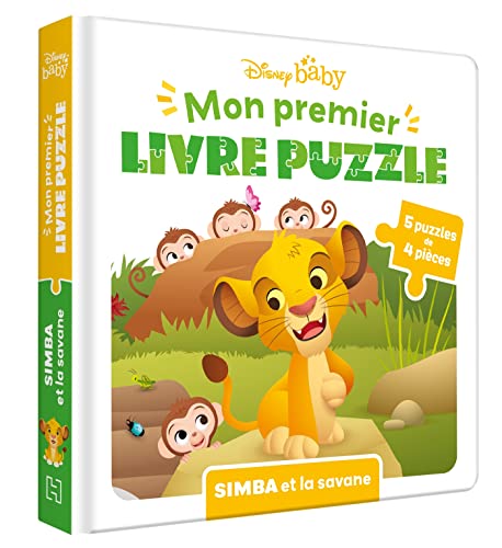 DISNEY BABY - Mon Premier Livre Puzzle - 5 puzzles 4 pièces - Simba et la savane: Simba et la savane