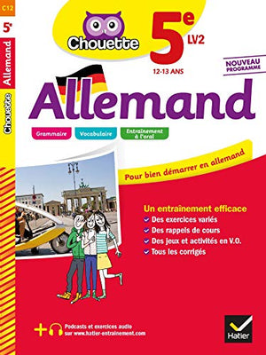 Allemand 5e - LV2 (A1 vers A2): cahier d'entraînement et de révision