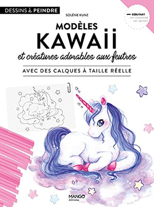 Modèles kawaii et créatures adorables aux feutres