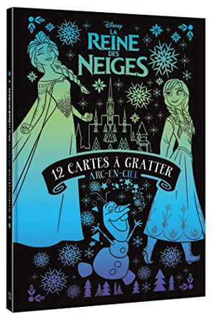 La reine des neiges - Les ateliers - Bloc - 12 cartes à gratter arc-en-ciel