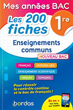 Mes années Bac - Compil de fiches enseignements communs 1re