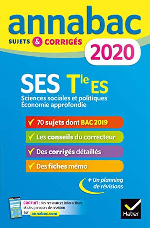 Annales Annabac 2020 SES Tle ES Spécifique & spécialités