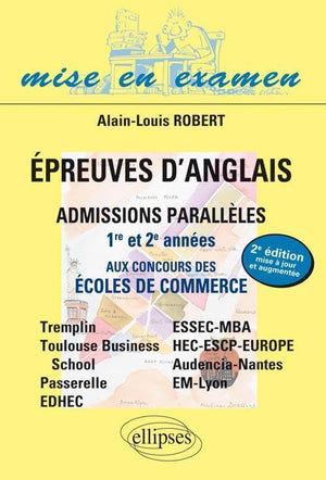 Épreuves d'Anglais - Admissions parallèles 1ère et 2e année aux concours des écoles de commerce