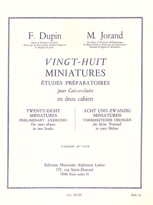 Francois dupin &  marcel jorand : 28 miniatures etudes preparatoires pour caisse-claire vol. 1