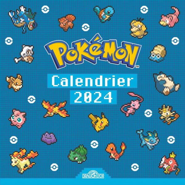 Pokémon – Calendrier pixels – Calendrier annuel 2024 – Dès 5 ans