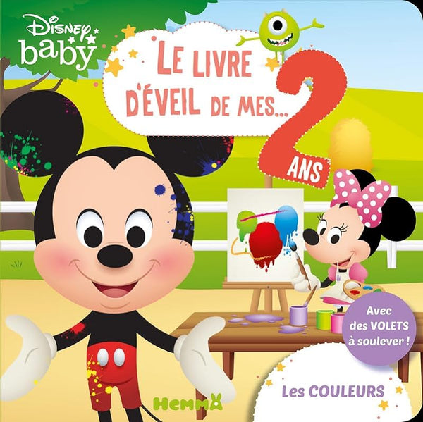 Disney Baby – Le livre d'éveil de mes 2 ans – Les couleurs – Livre à volets – Dès 2 ans