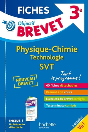 Fiches physique-chimie, technologie, SVT 3e