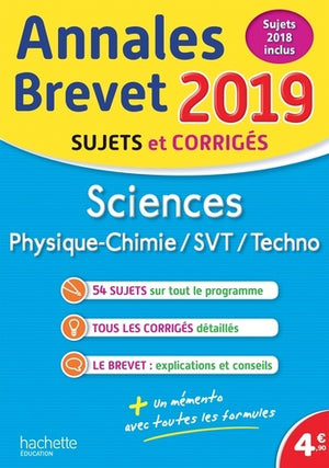 Physique-Chimie, SVT, Technologie: Sujets corrigés