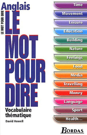 Le mot pour dire anglais