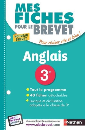 Anglais 3e - Mes fiches pour le Brevet