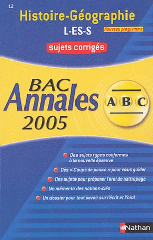 Histoire-Géographie Bac L-ES-S: Sujets corrigés