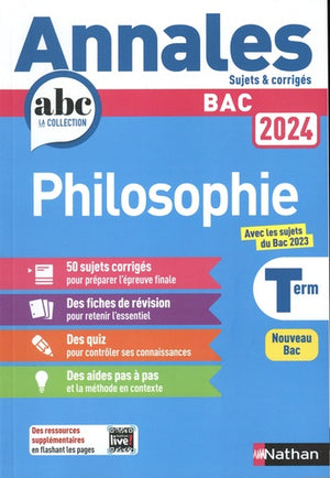 Annales ABC du Bac 2024 - Philosophie Tle - Sujets et corrigés