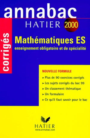 Annabac, corrigés 2000 - mathématiques ES