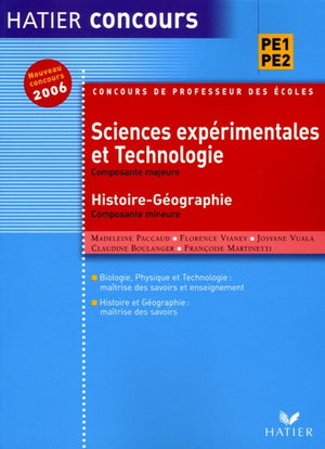 Sciences expérimentales et Technologie ; Histoire et Géographie: Concours de Professeur des Ecoles