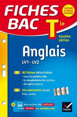 Fiches bac Tle toutes séries, anglais